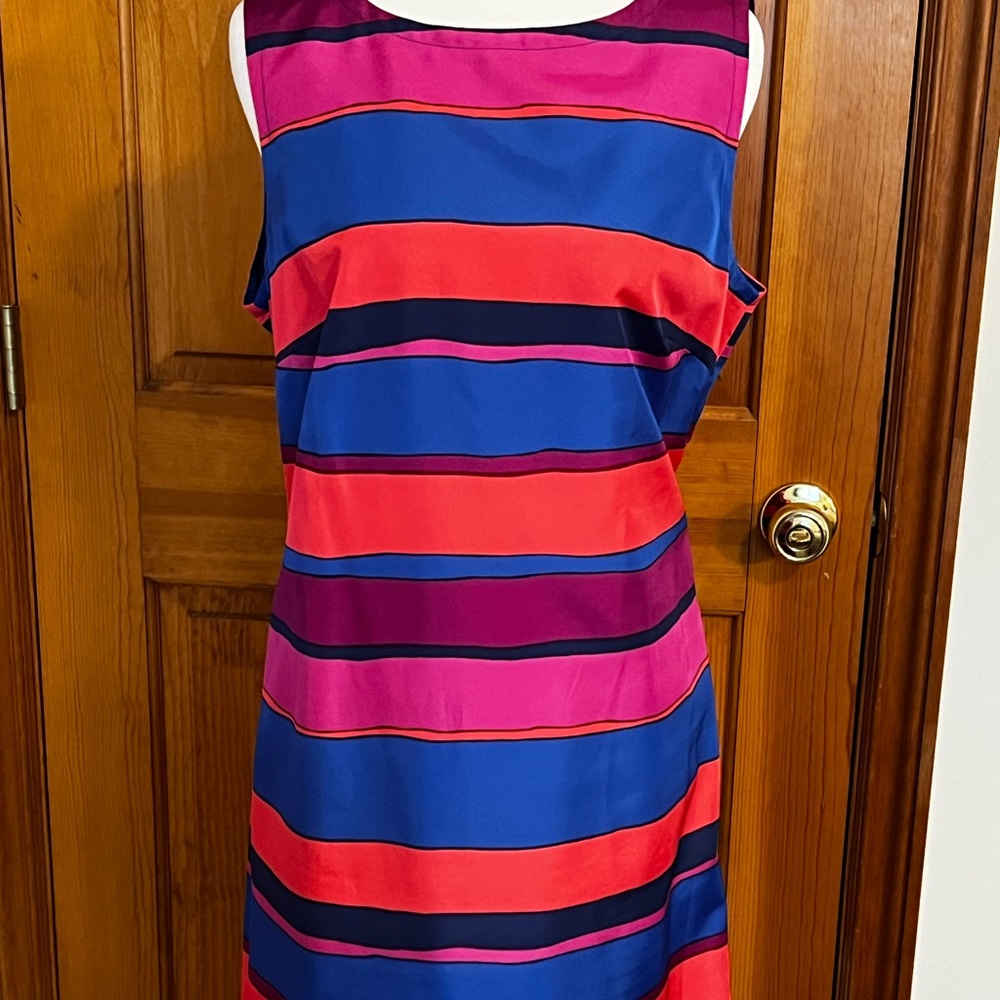 TALBOTS Petite Silk Striped Dress Size 14P